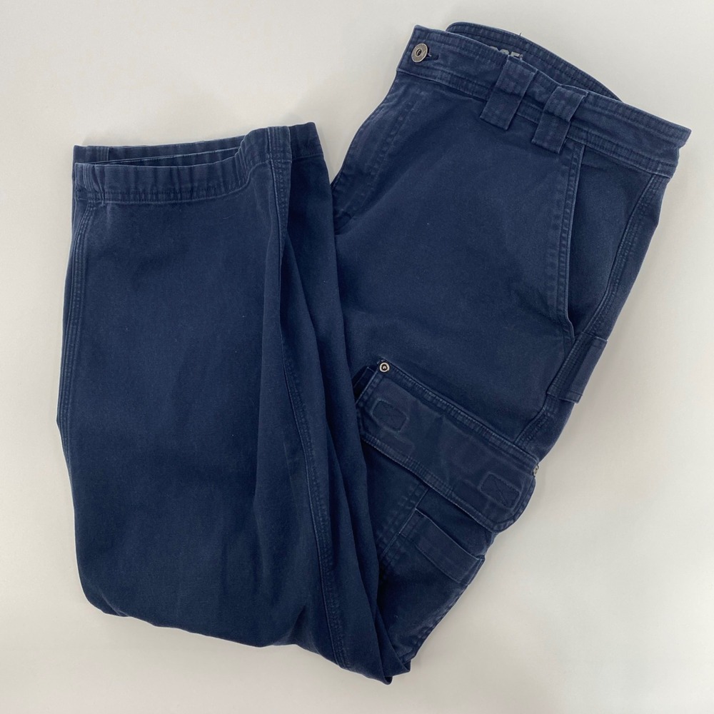 Duluth Flex Fire Hose Cargo Pants Mens Tag 38x32 Fits 38x29 Blue Relaxed Utility